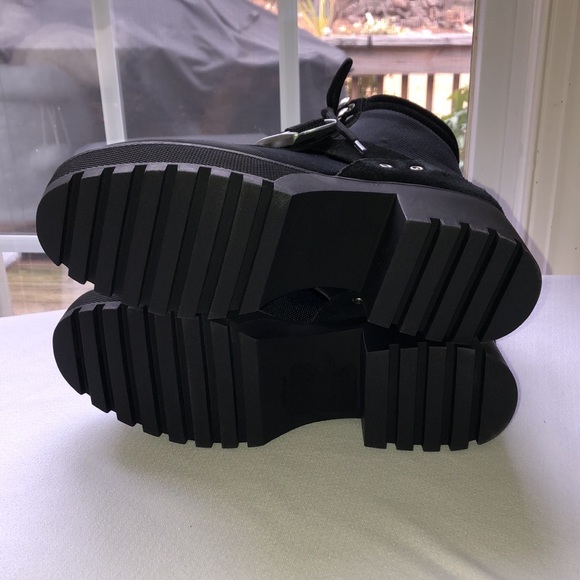 NWOT! Steve Madden Nayra Black Suede/ fabric Chunky combat boot - Picture 8 of 10